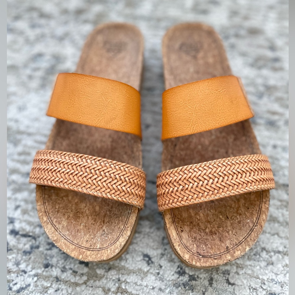 Reef Cushion Vista Hi Slide Sandals Natural Braid Platform Comfort Size 9 Womens - Picture 4 of 10